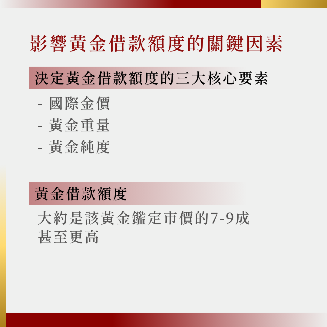 影響黃金借款額度的因素